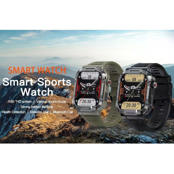 MK66 Men Smart Watch Outdoor Sport Fitness Tracker With BT Call 400mAh Big Battery
