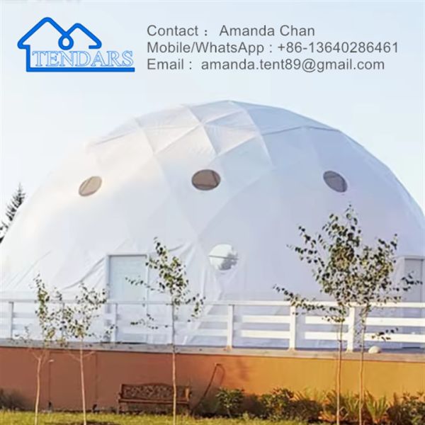 Hotel Resort Pvc Big Canvas Geodesic Glamping Dome House Tent On For Event