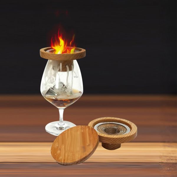 Kit de fumadores de cócteles con antorcha Bebida Whiskey Bourbon Fumador Kit de infusión con 4 sabores Chips de madera Kit de moda antigua para hombres