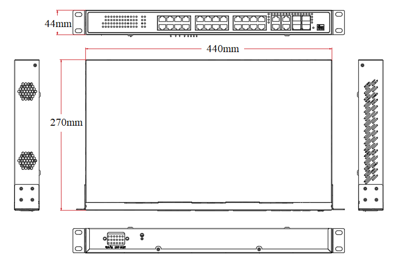28-port Gigabit Easy Managed PoE Switch with 30W per Port Power Supply