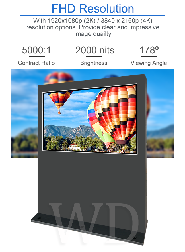 65INCH Outdoor TV Wireless Update Advertising content Super bright