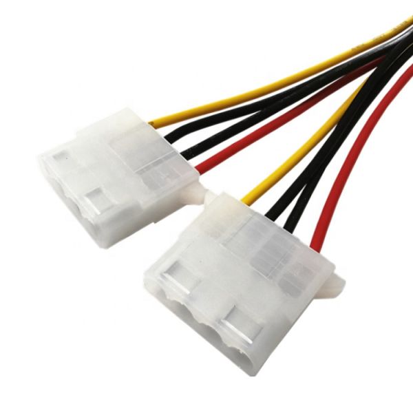 Sata 15 Pin Male to Dual Molex 4 Pin Lp4 IDE Female Hard Drive Power Y Adapter Converter Cable for HDD SSD