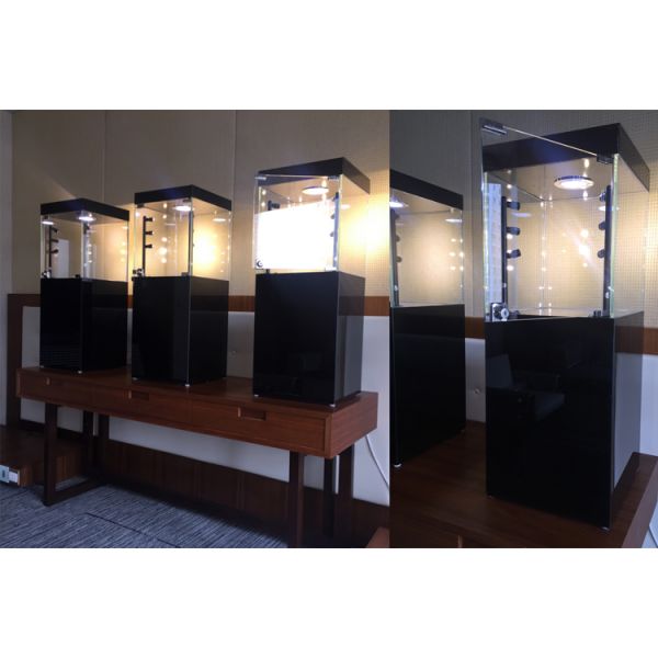 Custom modern black glass mdf cabinet for jewelry