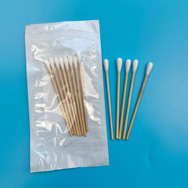Bâtonnets de coton ronds en bambou biodégradable de 8 cm, cotons-tiges stériles pour les soins de santé, applicateur