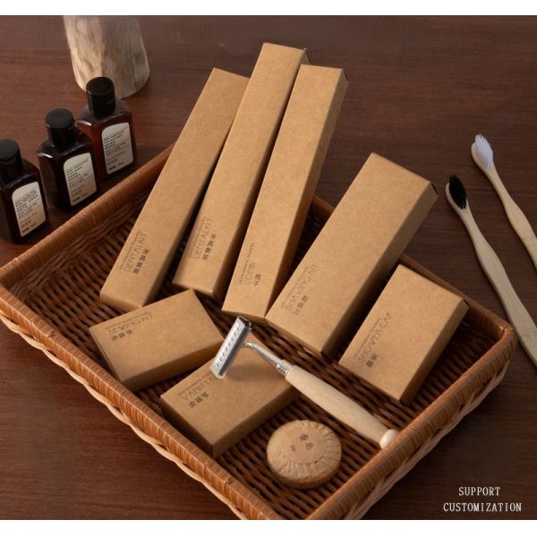 Eco Friendly Paper Packed Hotel Amenity Set Biodegradable Paper Packaging