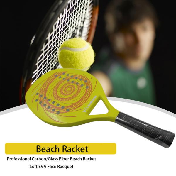 Beach Tennis Racket Full Carbon Professional Soft EVA Face Padel Tennis Racquet Adult Rackets