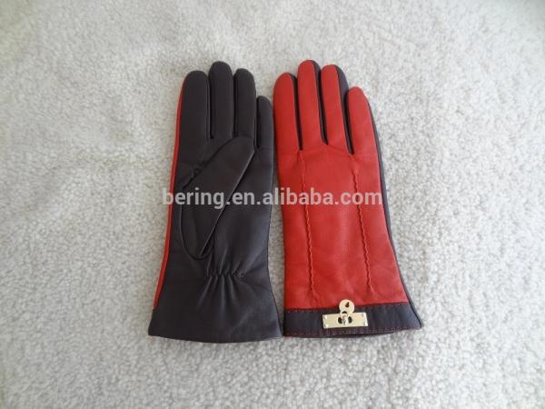 2017 wholesale high quality hot sale fashion ladies leather gloves