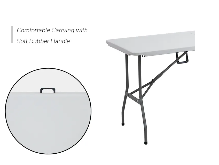 6FT Lightweight Folding Table Modern Design Style Ideal for Outdoor Banquets and BBQs