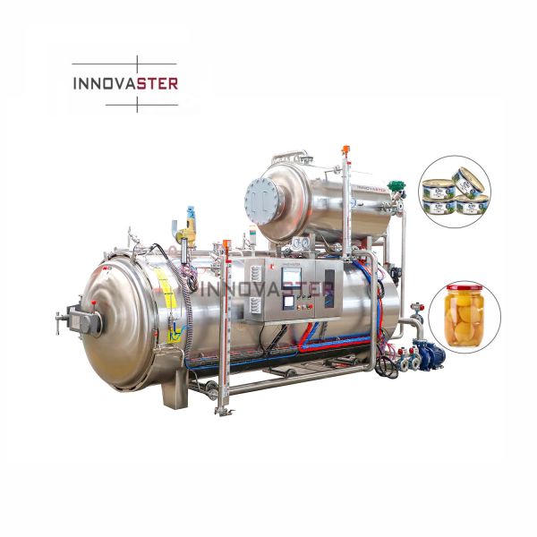 Cylindrical Pressure Vessel Water Spray Autoclave for Canned Fried Fish Sardines Tuna