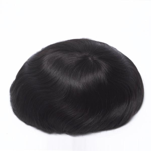 Système de cheveux humains à bonnet moyen 8x10, systèmes de cheveux réels, aspect naturel