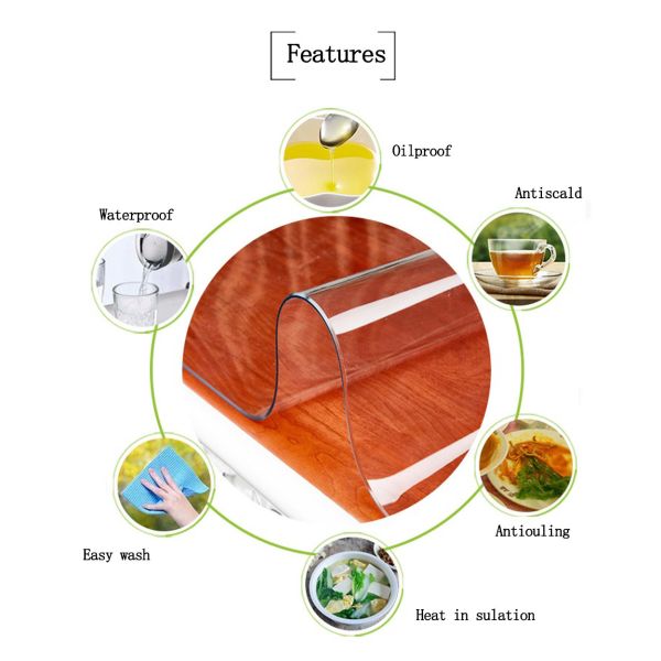 Доказательство текстильного масла таблицы винила 122x163cm PVC кухни пластиковое защитное