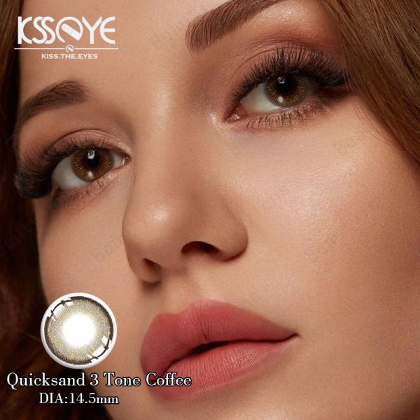 Natural Color Contact Lenses Gold Coffee / Grey / Brown / Pink For Fair Skin Color