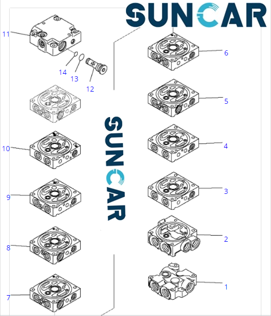 723-19-13901 экскаватор KOMATSU PC27MR-2 7231913901 пригонки главного набора уплотнения клапана гидравлический