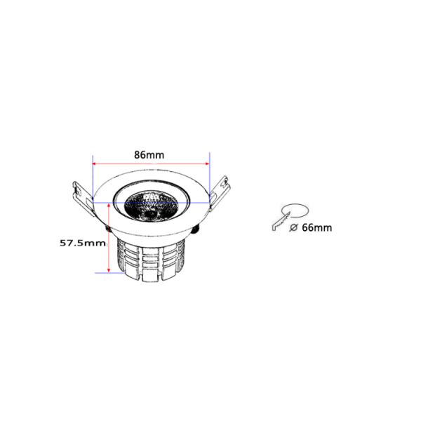 2000 - фары Downlights 8W потолка СИД цветовой температуры 6000K регулируемые