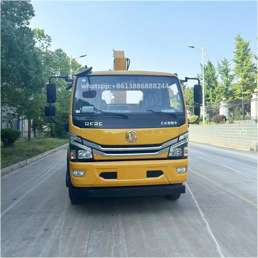 Función de par de venta caliente de fábrica DFAC Wrecker plano con grúa Camión de remolque con grúa Remolque de rescate vial con grúa