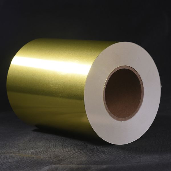 WG6433 Bright Golden Aluminum Foil water glue with white glassine liner