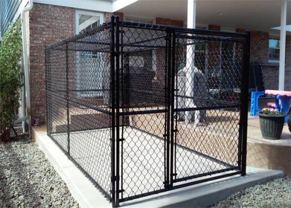 Low Carbon Steel Wire Chain Link Dog Kennel / Outdoor Dog Enclosures