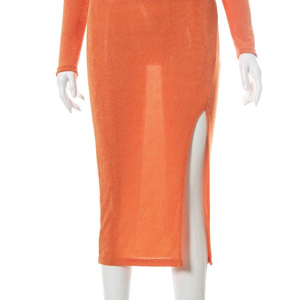 Hanging Neck Summer Casual Long Sleeve Maxi Party Dress