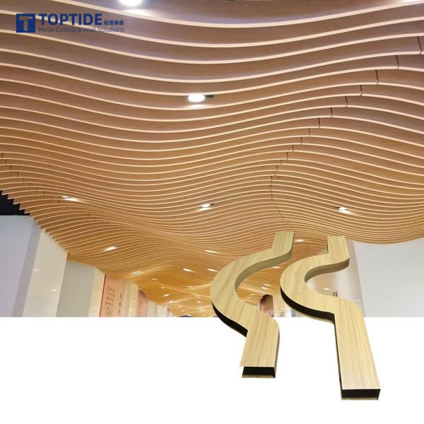 Metal Decoration Materials Artistic Wave Linear Aluminum Baffle Ceiling for Office
