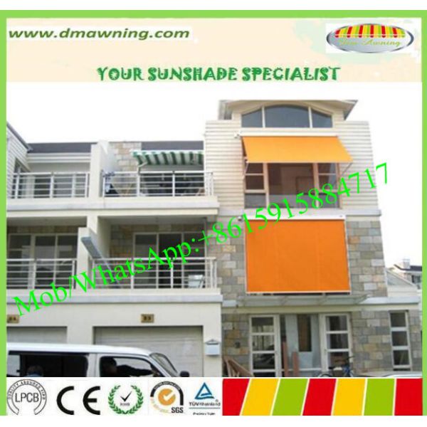 Aluminum Retractable Window Awnings Drop Arm Canopy