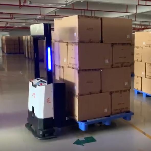 Cage Stacking Lifting Type 2 Ton Load Forklift Truck Stacker Intelligent Warehouse Unmanned Electric Forklift