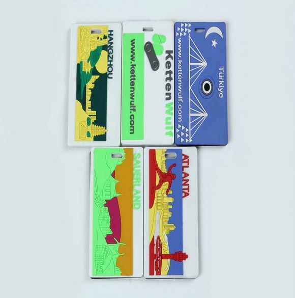 OEM Maker Waterproof Custom 3D Name Logo Soft PVC Rubber Travel Luggage Tags