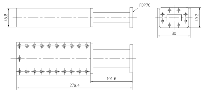 5.85-8.2GHz VN-WGLD-0508-WR137-P500 WR-137 WAVEGUIDE LOAD