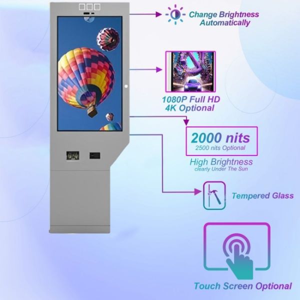 43 inch stable operation rainproof floor high brightness electronic screen lcd outdoor screen