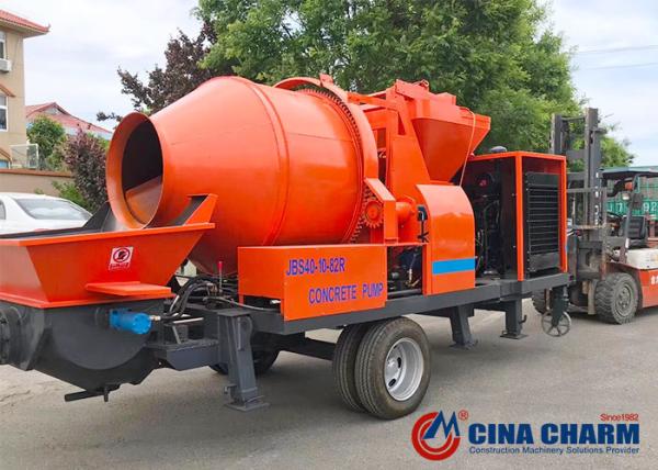 JBS40R Concrete Mixer And Pumping Machine Diesel Type With 100m Pipe And Spare Parts
