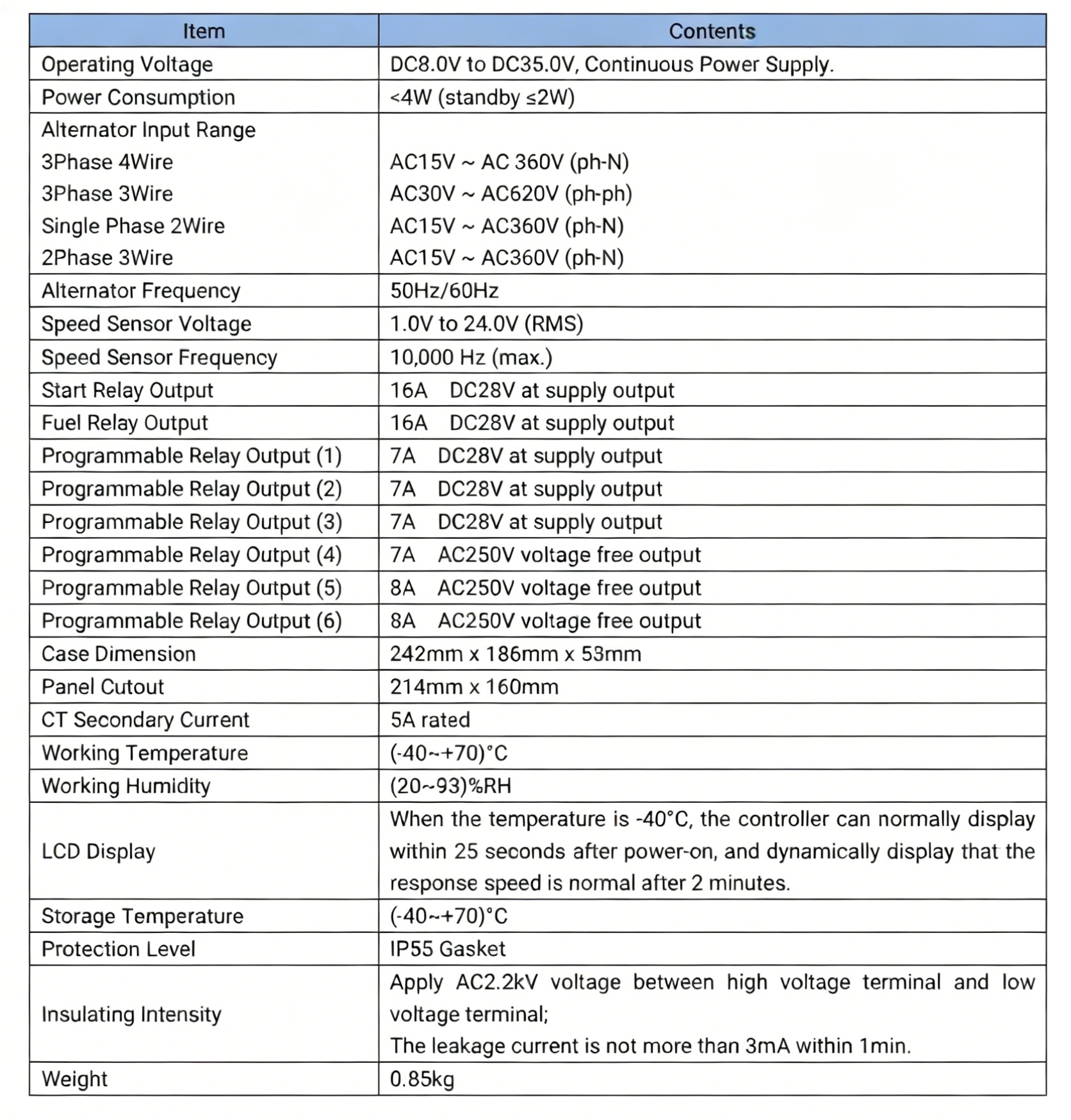 Low-temperature Single-unit Generator Set Controller HGM8110CAN SmartGen New VFD display + RS485 + Ethernet + GSM + J1939