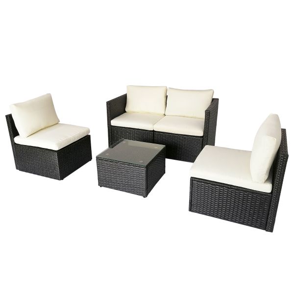 Factory Wholesale Steel Frames High Quality Wicker Rattan Outdoor Patio Balcony Mini Size Lounge Set