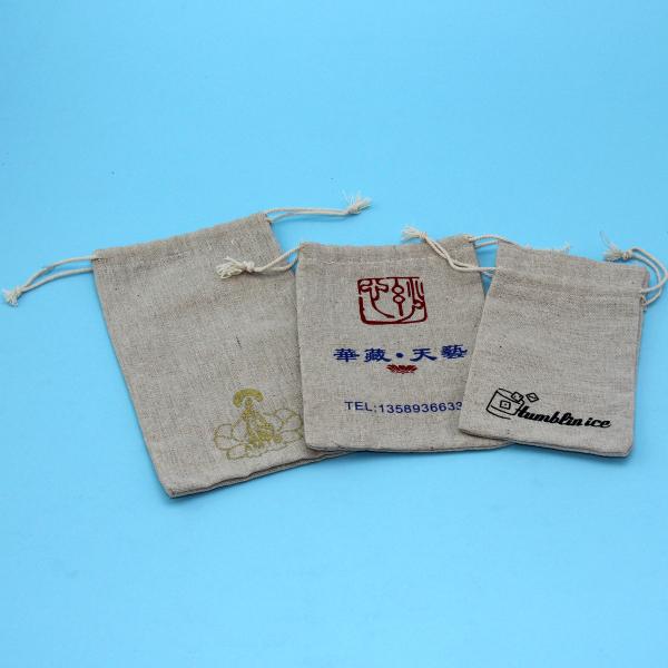 Sac de cordon naturel de jute de la couleur 10x12cm de paquet de bijoux