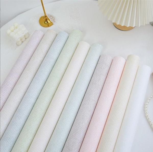 Solid-Color Gift Boxes and Wrapping Paper Cream Series Embossed Waterproof Material for Bouquets