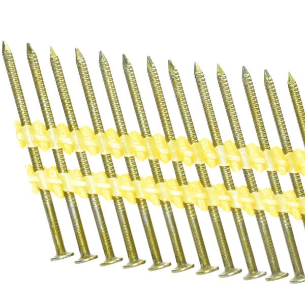 21 Degree Plastic Collated Galvanized Framing Nails With Diamond Points Screw