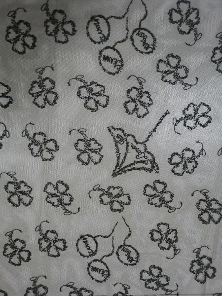 Black Letter Floral Embroidered Lace Fabric