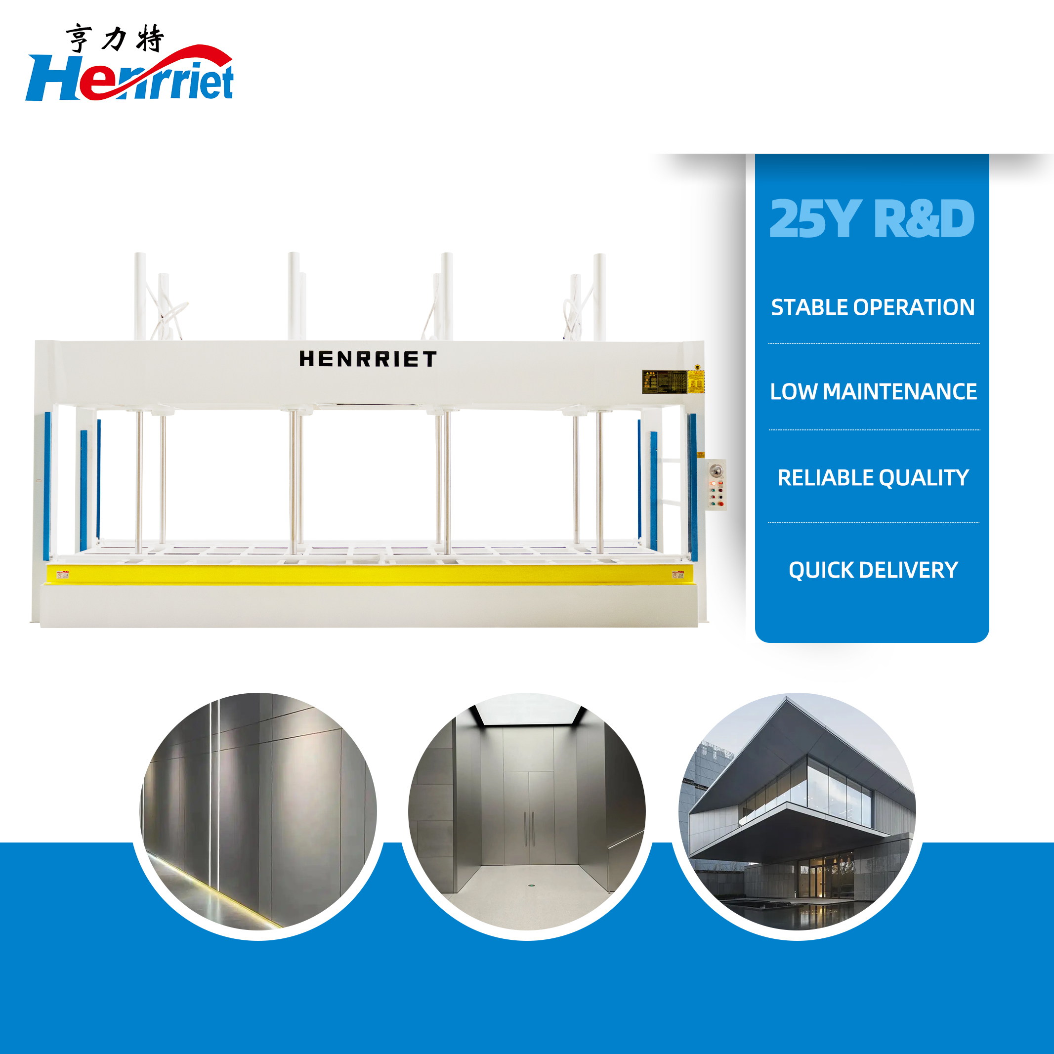 Double-Row 8-Cylinder Hydraulic Cold Press Machine with 50T Maximum Pressure and 8000x2000mm Work Platen for Honeycomb Panel Bonding