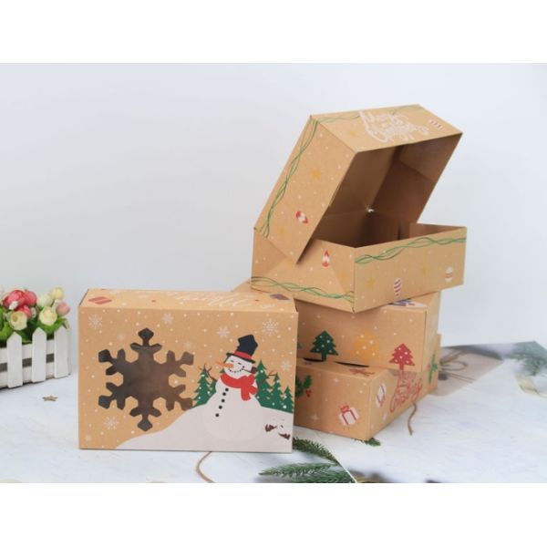 Окна подарочной коробки PVC рождества пищевой контейнер 63g открытого Biodegradable бумажный