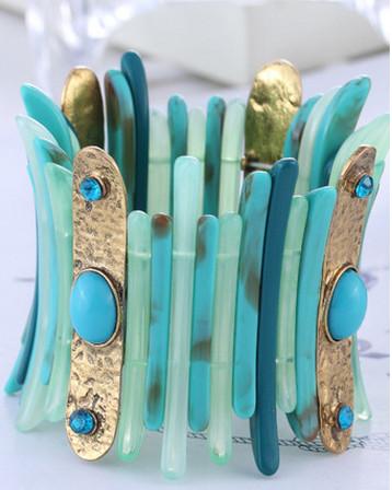 European and American fashion retro personality multicolor resin diamond bangle bracelet