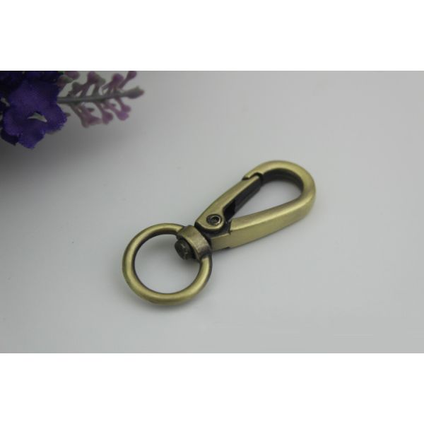 Bag accessories promotional item stock hanging gunmetal color 13 mm snap hook clip swivel with polishing