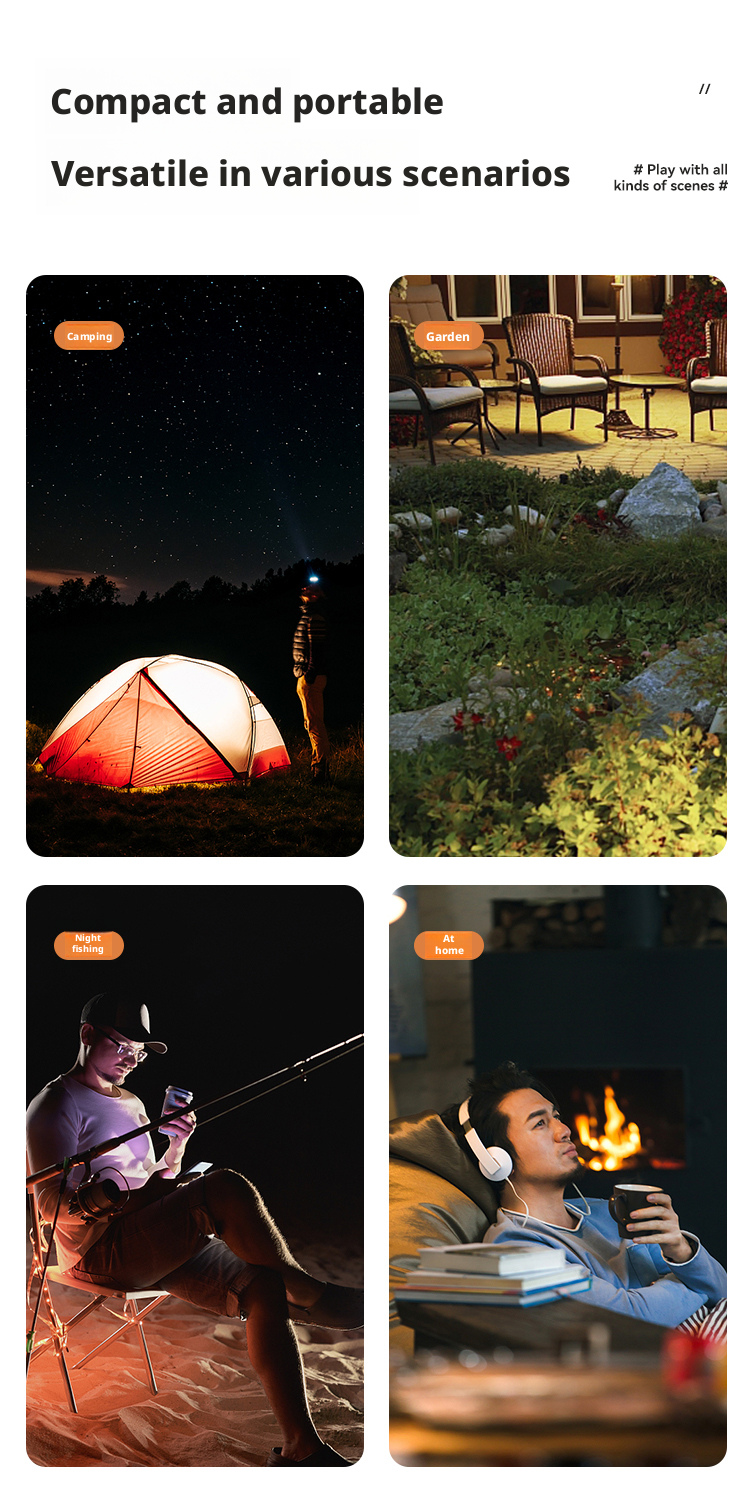 Retro Design Outdoor Camping Lantern Usb Rechargeable Camping Light With Hook
