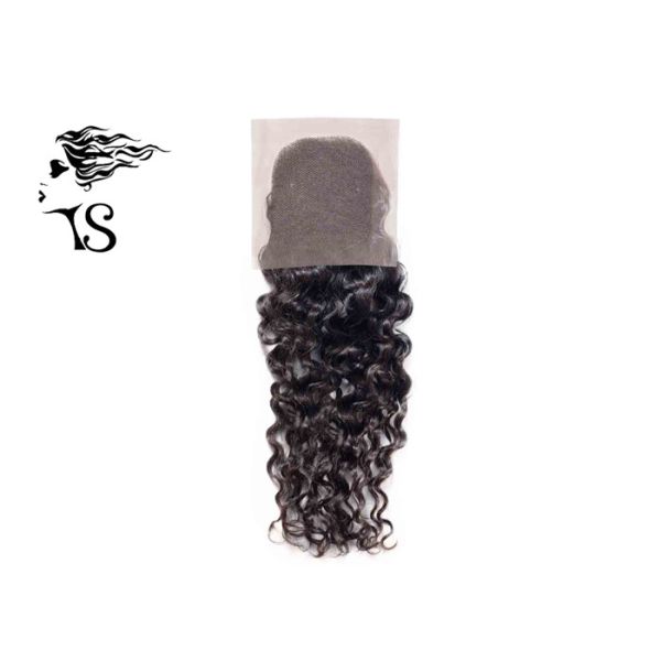 Custom Deep Wave Lace Front Top Closure , 4x4 Brazilian Curly Lace Frontal Piece