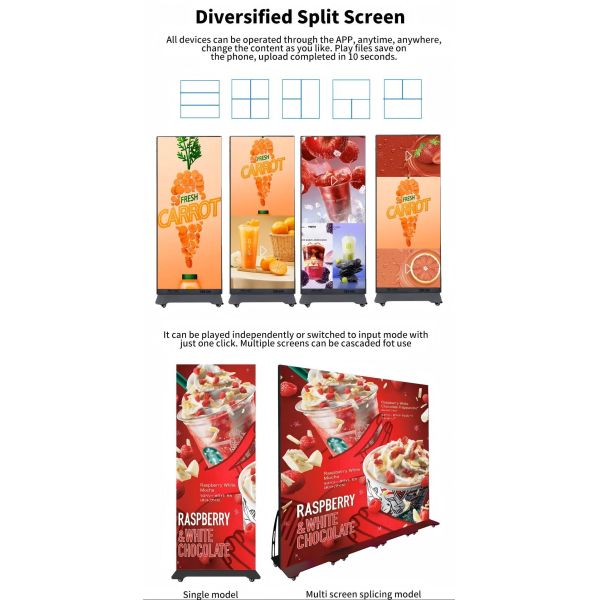 P1.53 Foldable LED poster screen LED Poster Display