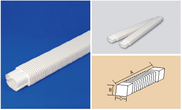 130mm Air Conditioner Pipe Cover White Decorative PVC Flexible Duct Free Joint