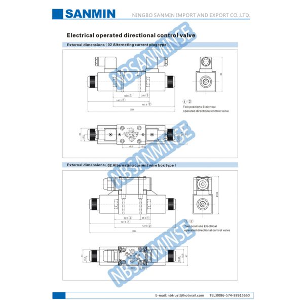 Клапан соленоида ФВ электрический гидравлический, гидравлические клапаны управления по направлению соленоида