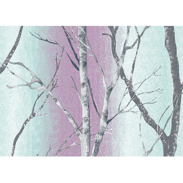 Tree Printing Room Decoration Contemporary Striped Wallpaper With PVC Material