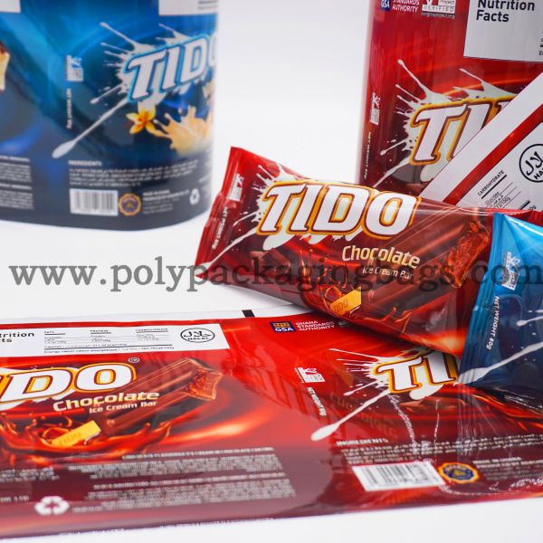 80G Chocolate Ice Cream Bar Aluminum Food Packaging Plastic Roll Film