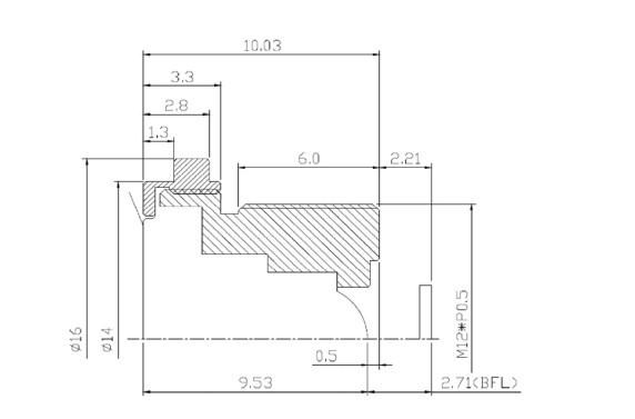 1/3, 1.5mm  Super wide angle of view HFOV 115 degree Megapixel Autmotive lens CCLA13015MPF