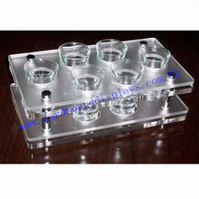 Custom Acrylic Counter top display stand with shelves supplier