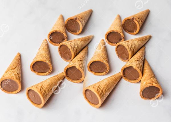5000pcs/h Bite Sized Waffle Cone Filled Chocolate Production Line Fully Automatic