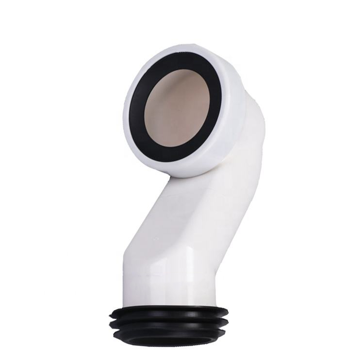 Modern White Plastic PP Toilet Pan Connection Pipe With Exhaust Elbow For Bathroom Fittings Connection Pipe